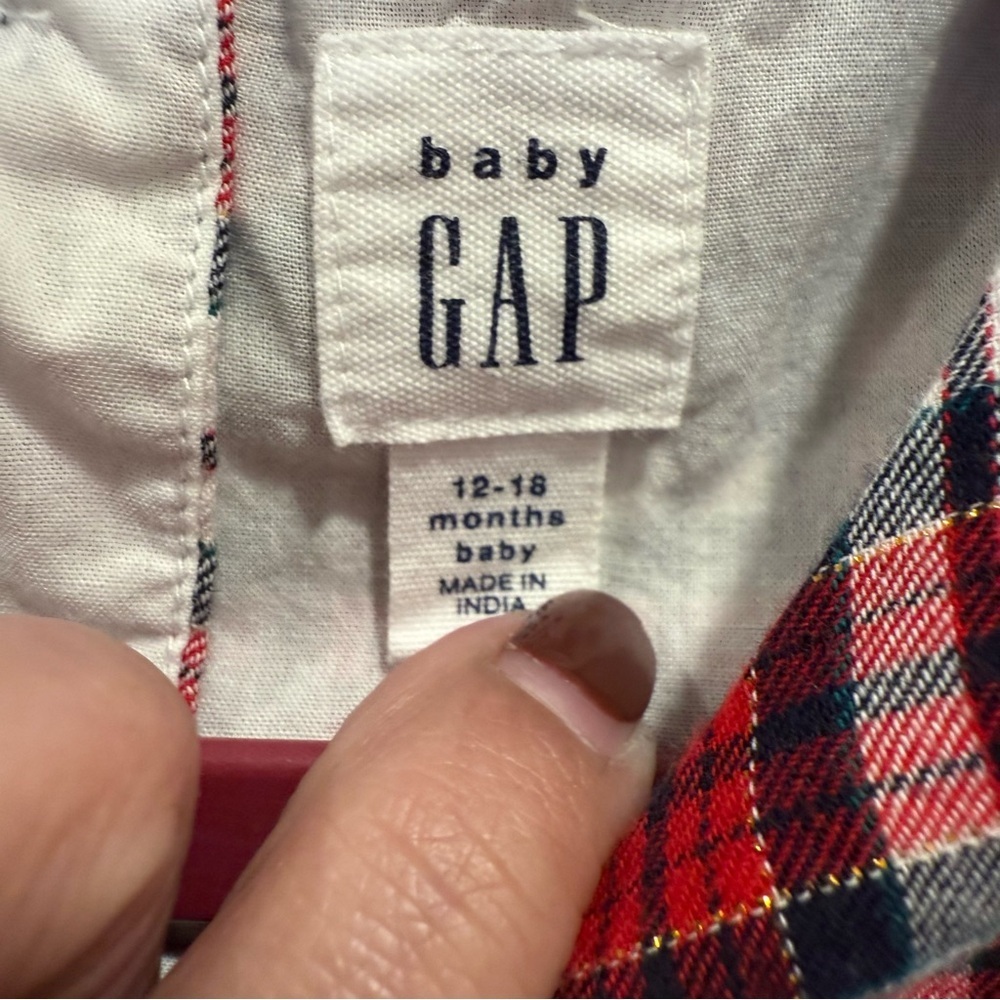 Like NEW Baby Gap Plaid Ruffle Baby Dress size 12-18 months - Picture 4 of 5